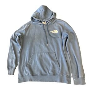 The North Face Mens Blue Circular Design Never Stop Exploring Hoodie Size Large